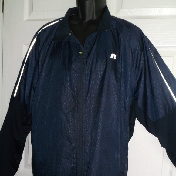 Men's 2XL 50-52 Russell Athletic Jacket BLUE Dri Power 360 FULL ZIP Coat GOLF - Picture 1 of 9